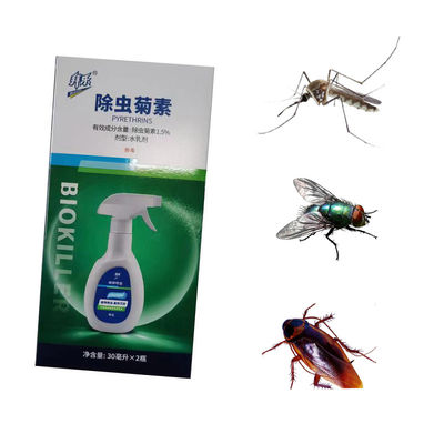Contact Killing Insects Flies 10~20 Times Water Dilution Spray 1.5% Pyrethrin 30ml/bottle Safe Insecticide